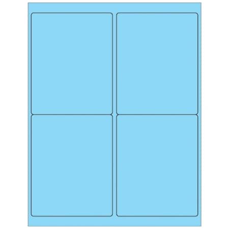 Bsc Preferred 4 x 5'' Fluorescent Pastel Blue Rectangle Laser Labels, 400PK BUY00025501